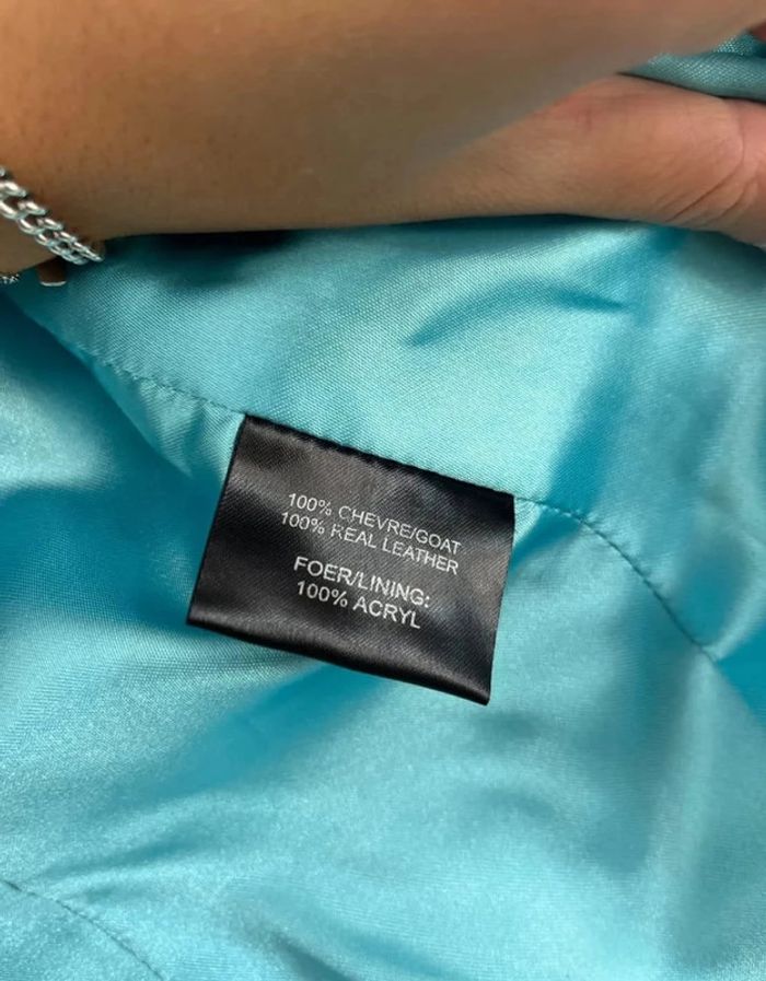 Veste de blazer en cuir turquoise de la marque Arturo - photo numéro 5