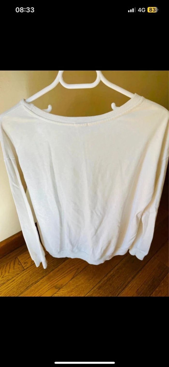 Sublime pull bershka taille M en coton blanc motif cactus - photo numéro 5