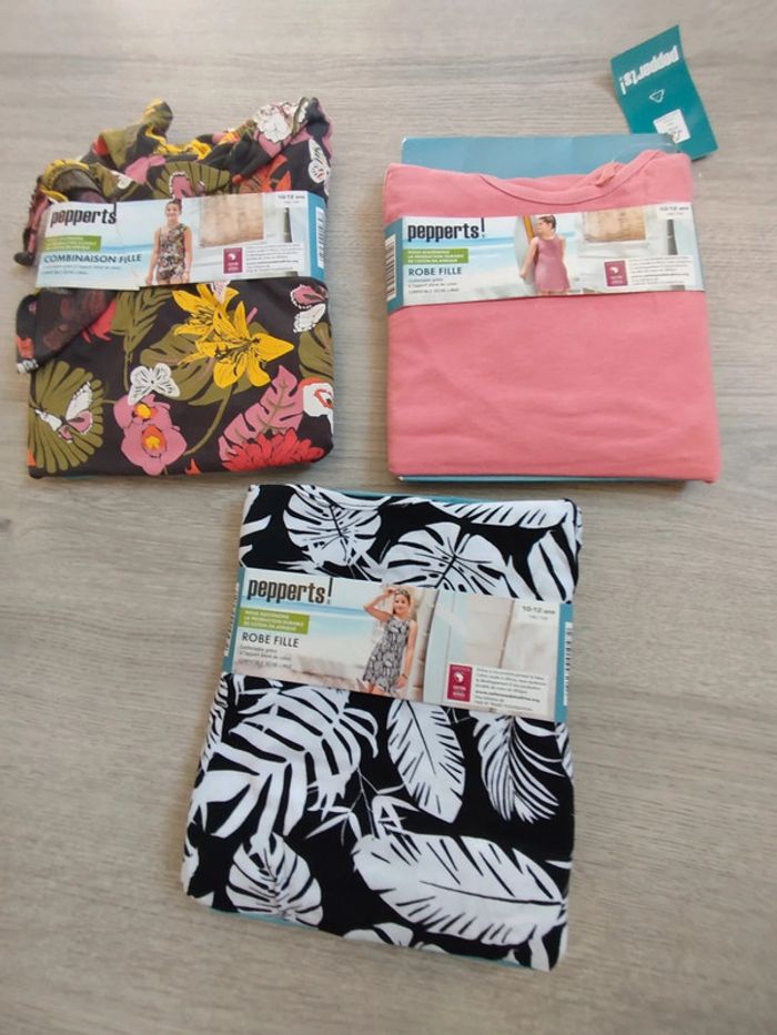 Lot  2. robes été une combi short fille 10ans