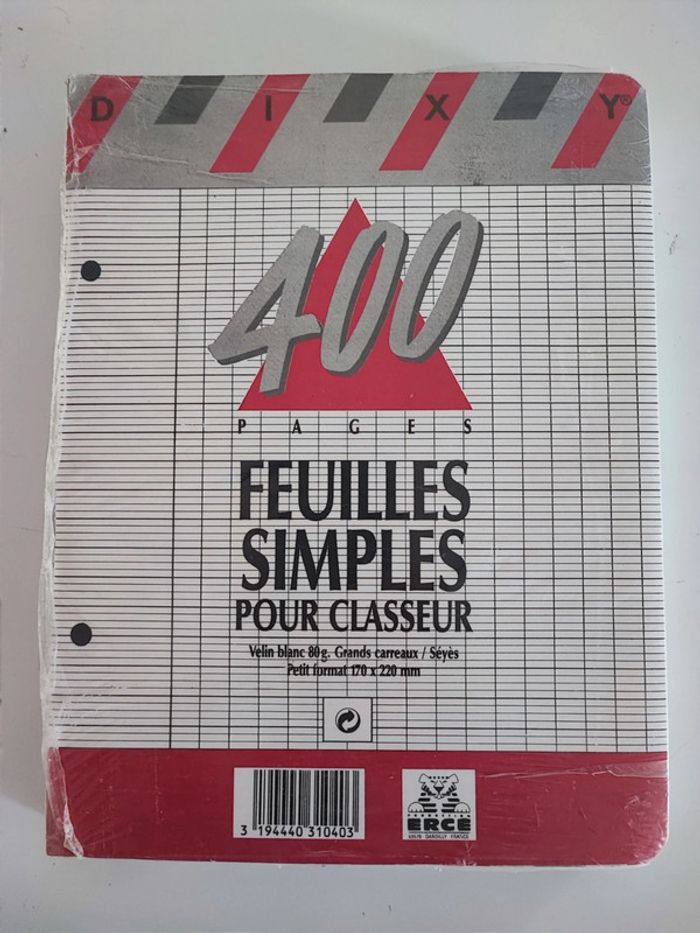Paquet de feuilles simples petit format