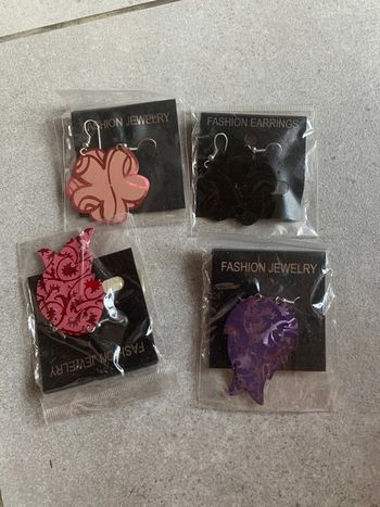 Lot de paire de boucles d’oreilles pendante nacre forme