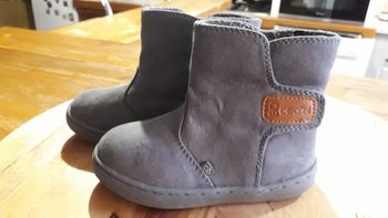 Bottines cuir suédé gris fourrées Obaïbi
