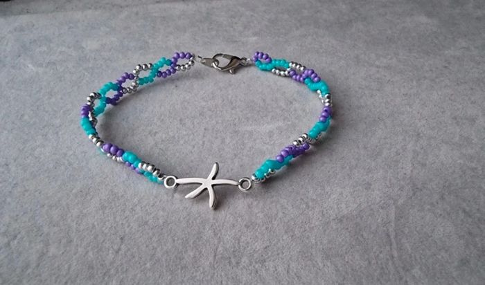 Bracelet thème vacances/été étoile de mer - photo numéro 2