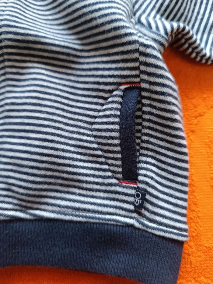 Veste sweat zippée rayé Obaïbi 6 mois - photo numéro 4