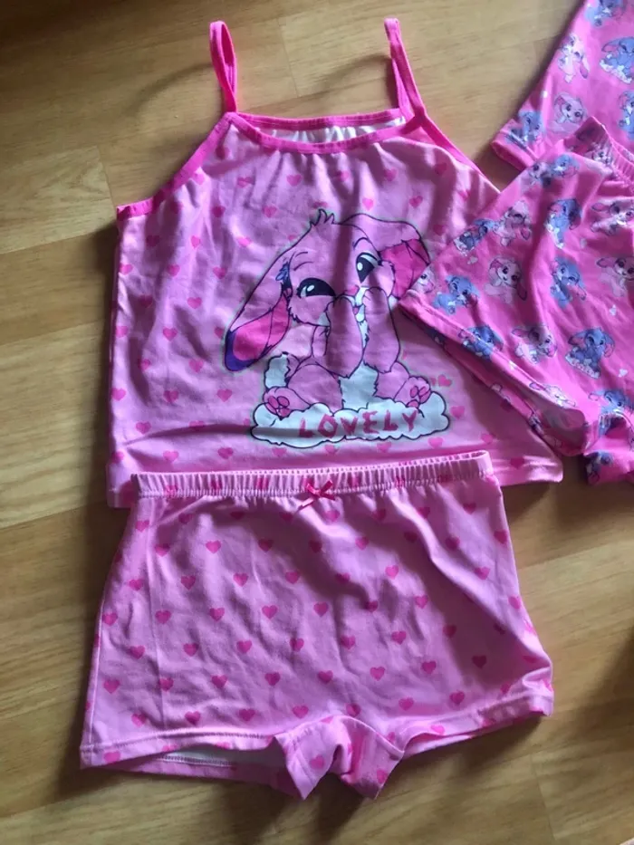 Lot été fille pyjama ensemble combishort 4-5 ans - photo numéro 3