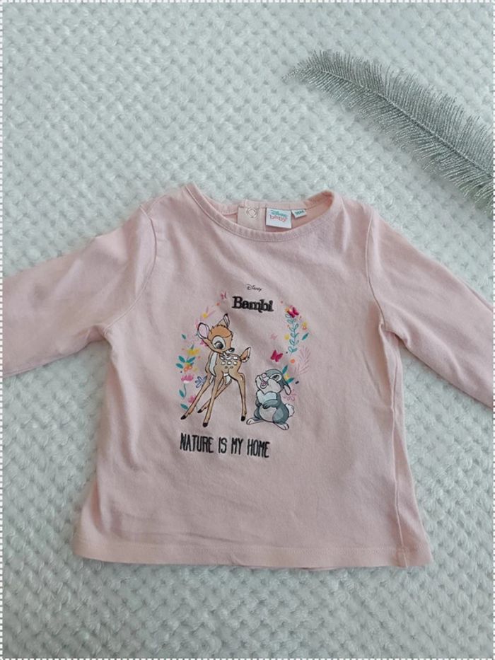 🔸T-shirt Bambi Rose – Disney Baby 18 Mois🔸 - photo numéro 3