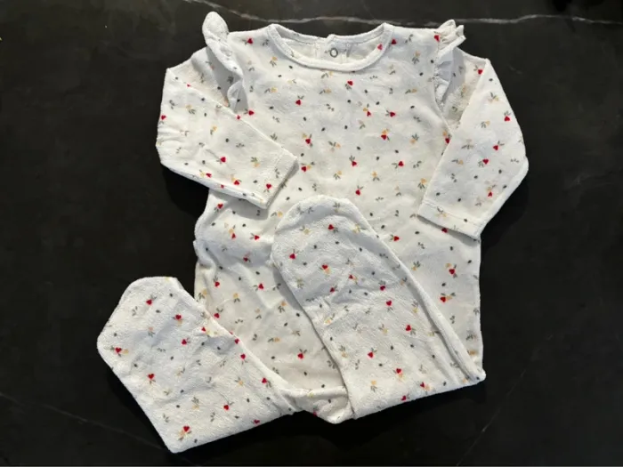 Pyjama chaud Gémo 12 mois - Fleurs