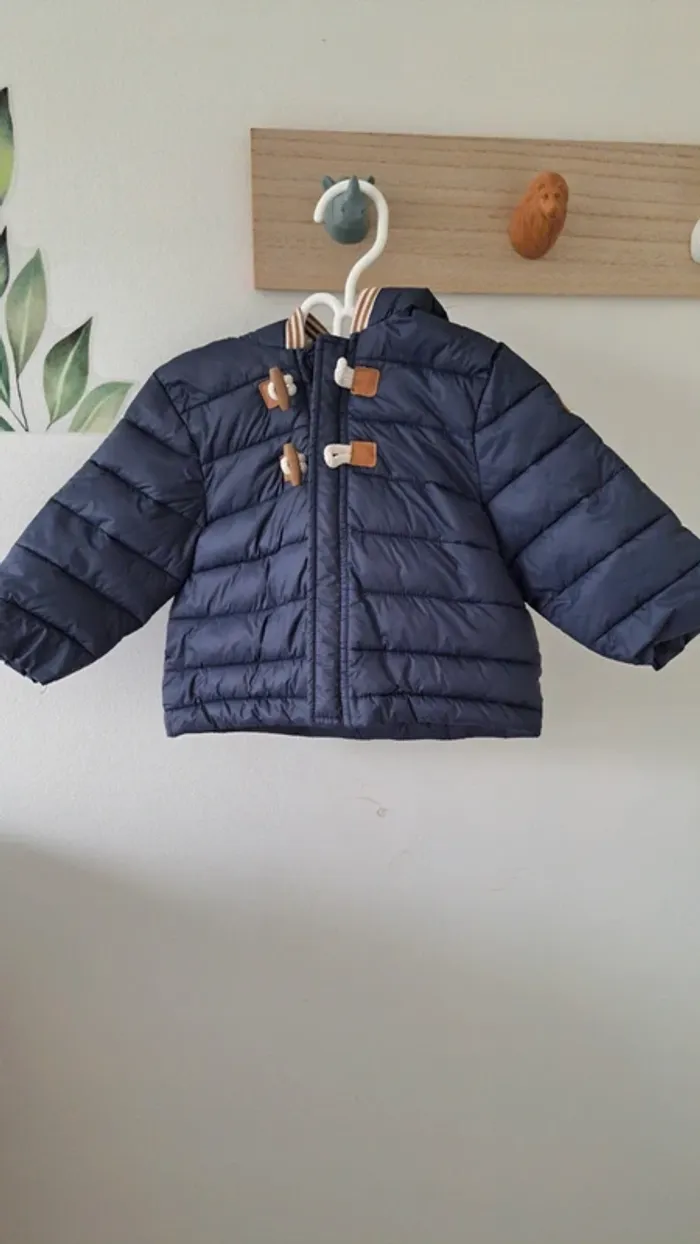 Manteau doudoune bébé garçon 12 mois bleu marine