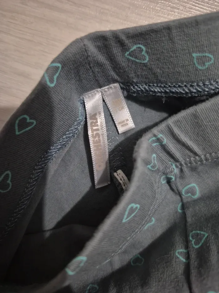 Legging gris petit cœur bleu - photo numéro 4