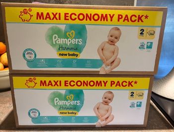 2 maxi économy pack Pampers harmonie new baby taille 2