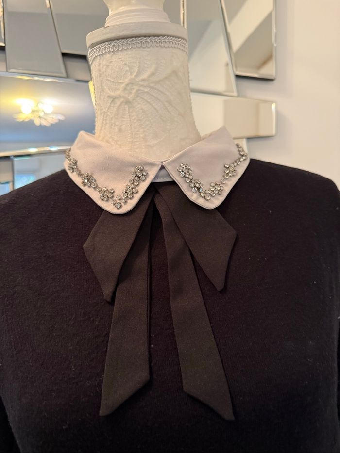 Pull noir avec col strass bijoux  taille 36 - photo numéro 3