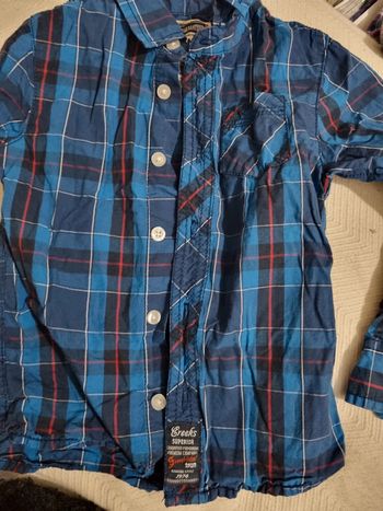 Chemise a carreaux creeks bleu 3 ans
