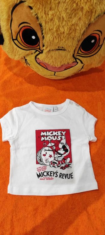 Tee-shirt manches courtes Mickey 1 mois