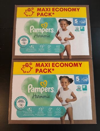2 cartons de couches Pampers harmonie taille 5