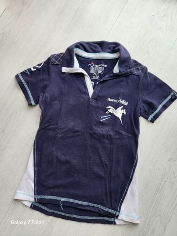 Polo bleu marine 8 ans Fouganza équitation