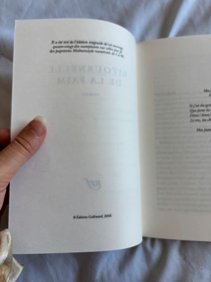 Livre Ritournelle de la faim – J.M.G. Le Clézio – Éd. Gallimard 2008 - photo numéro 8