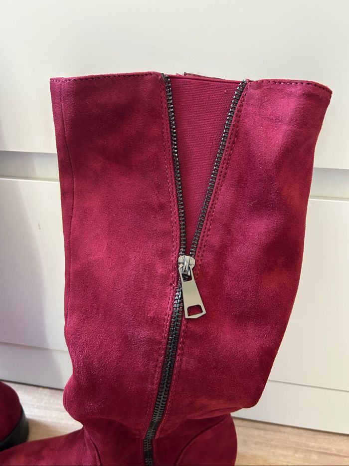 Bottes en daim bordeaux Super Mode Taille 39 - photo numéro 3