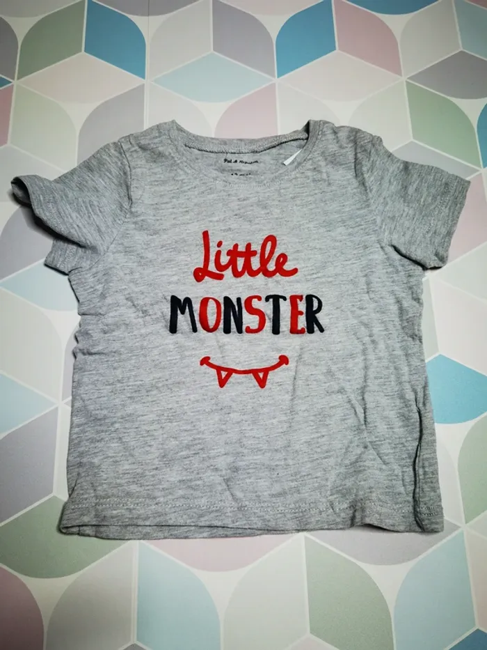 D4593 - tee-shirt garçon 12 mois - photo numéro 2