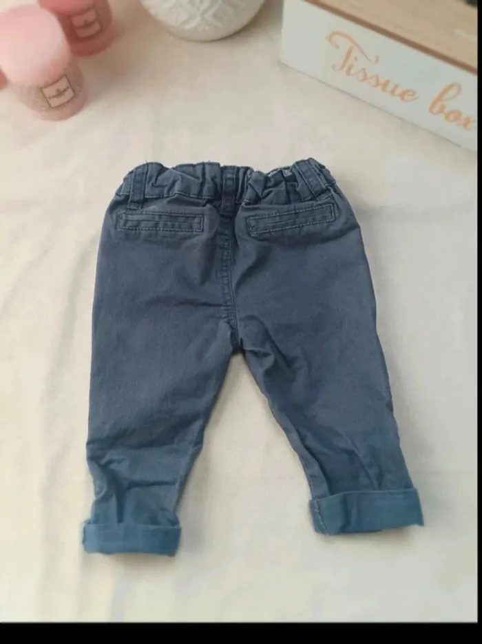 Pantalon chino bleu pétrole Primark garçon 12 mois - photo numéro 2