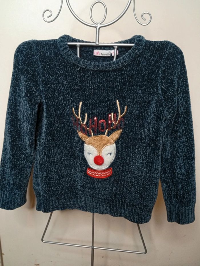 Jolie Pull de Noël effet Velours taille 8 ans