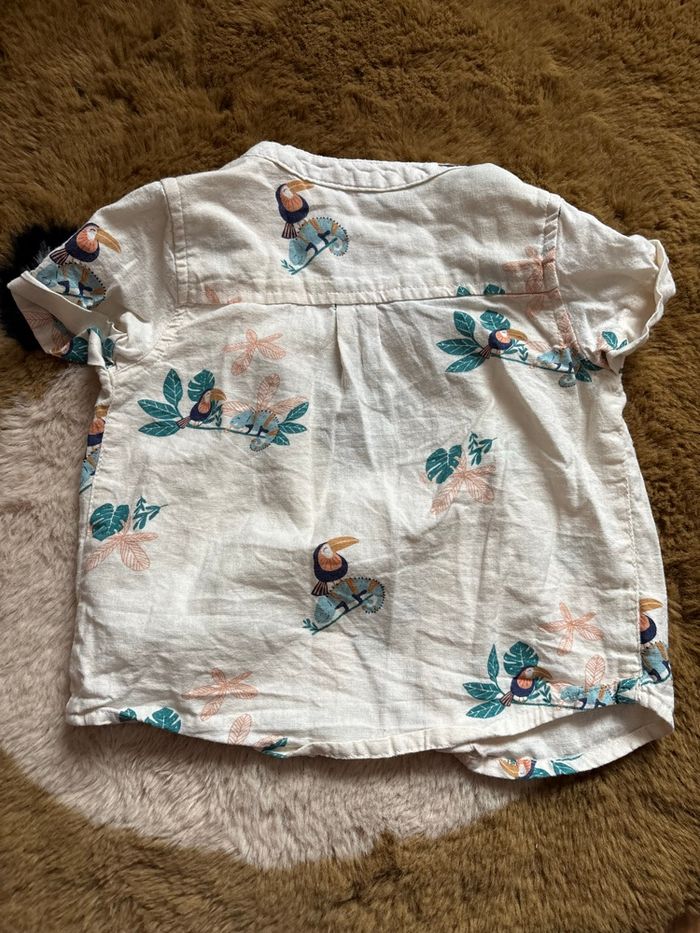 Chemise toucan/caméléon/feuilles In Extenso t.12m - photo numéro 4