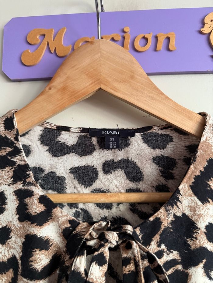Robe tendance à nouer à motifs léopard, taille Xs, marque Kiabi - photo numéro 2