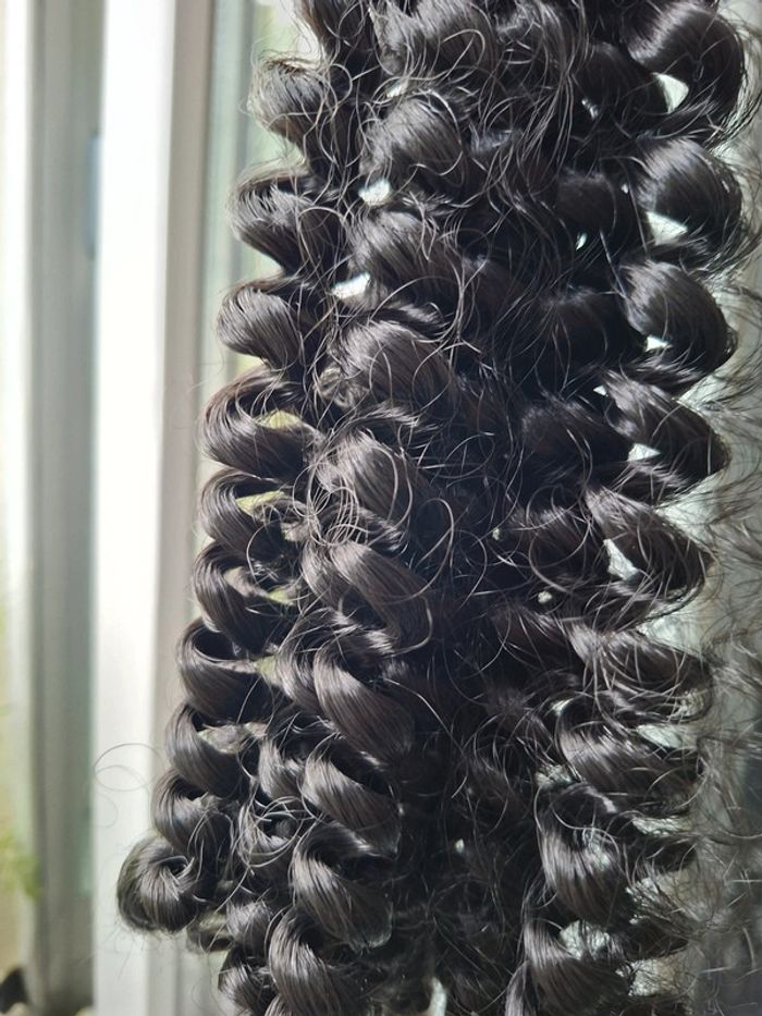 Extensions Cheveux synthétique au crochet bouclées noir - photo numéro 4