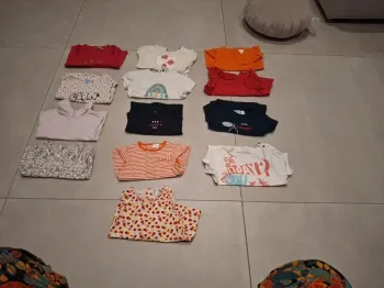 Lot de 14 tee shirts 12 mois fille
