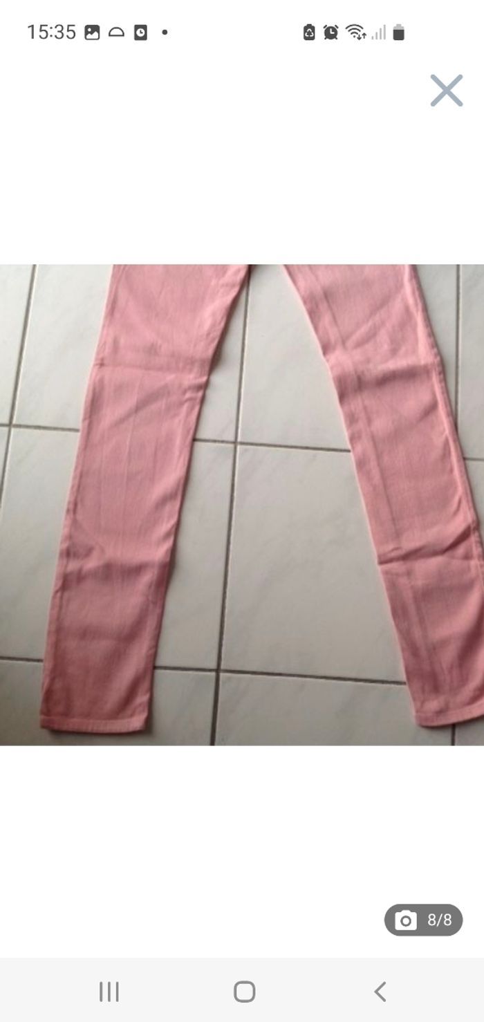 Pantalon jean slim rose / saumon 14 ans Monoprix Kids - photo numéro 8