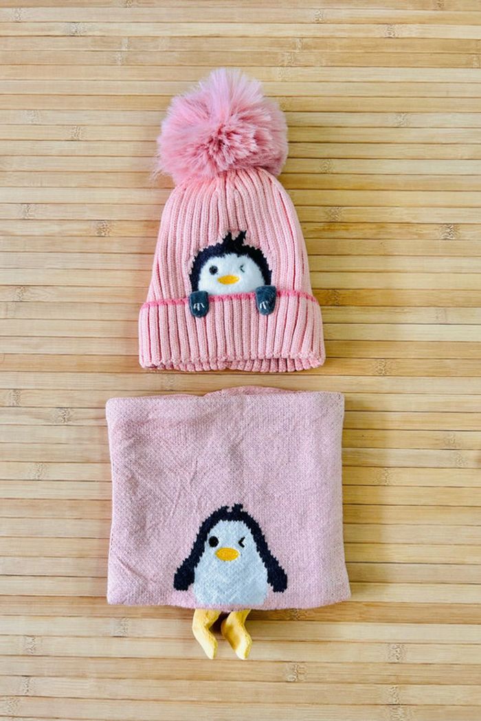 Ensemble bonnet et tour de cou petite fille