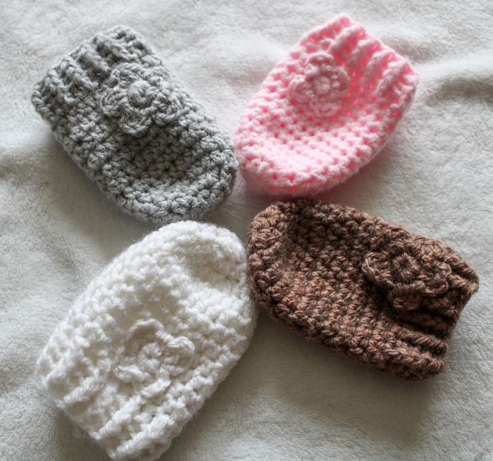 Moufles à fleur - photo numéro 2