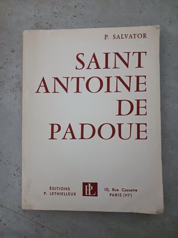 livre Saint Antoine de Padoue P. Salvator