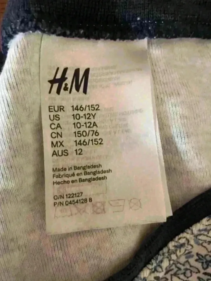 Pyjama enfant H&M 146-152 cm (10-12 ans) bleu et blanc - photo numéro 3