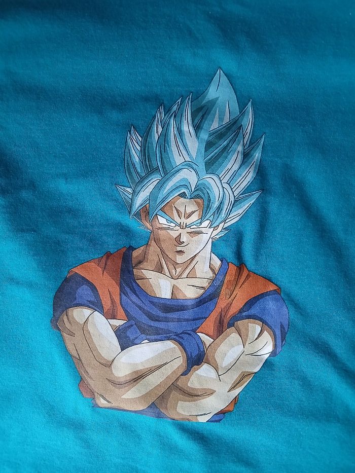 9-11 ans/T-shirt "Son Goku super Saiyan blue" - photo numéro 2