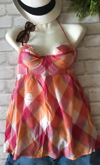 top bustier armatures tons roses et orangés