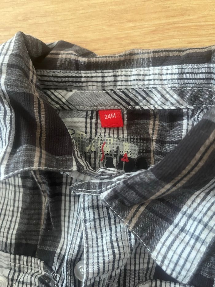 Chemise garçon manches longues à rayures 24 mois 100%coton - photo numéro 8