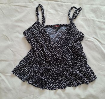 Top court noir et blanc xs