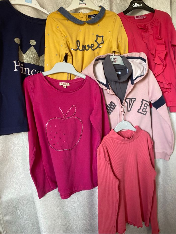 Lot fille t-shirt ml sous pull 8 ans plusieurs marques