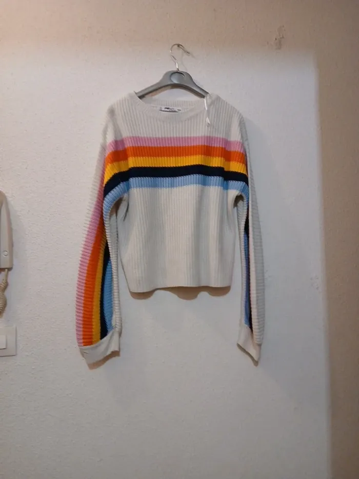Sweat blanc /multicolore " FB sisters " taille xxs