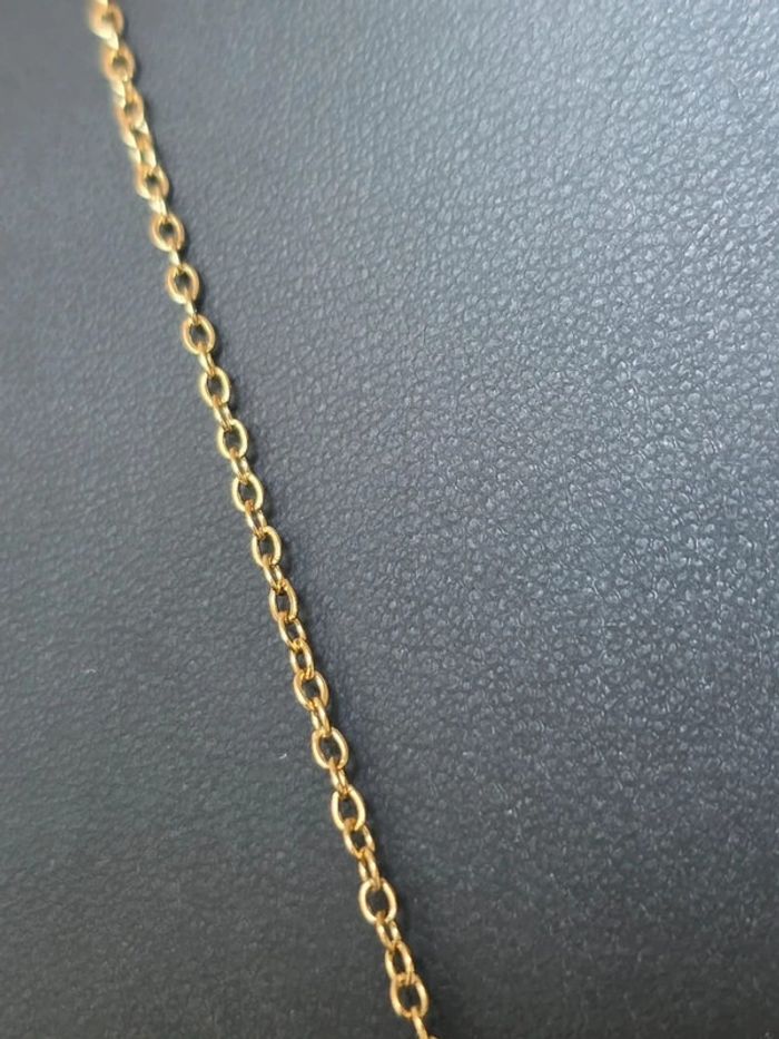 Collier pendentifs fleurs ROSE acier inoxydable dorée - photo numéro 4