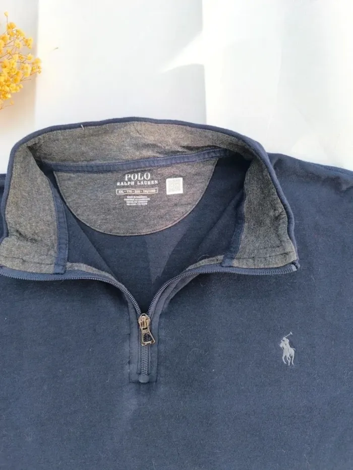 Joli pull homme Ralph Lauren 1/4 zip taille XXL excellent état - photo numéro 6