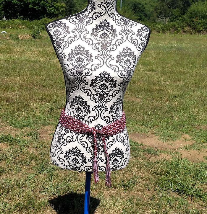 Ceinture fantaisie tons roses/rouges et marrons - photo numéro 2