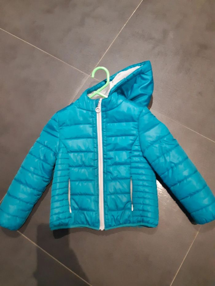 Doudoune 6 ans veste hiver fille bleue turquoise à capuche - photo numéro 3