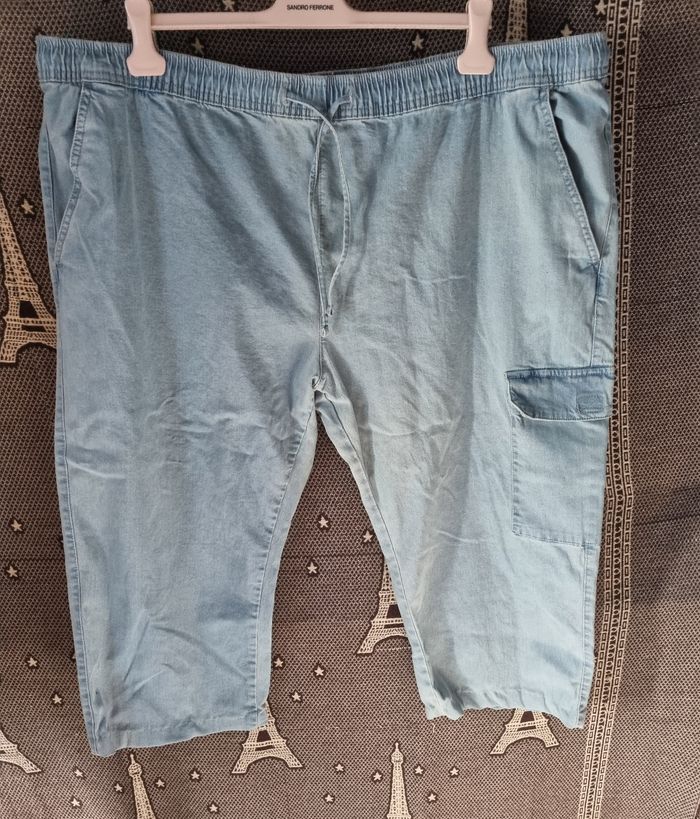 Pantacourt en jean élastique à la taille mixte 5xl