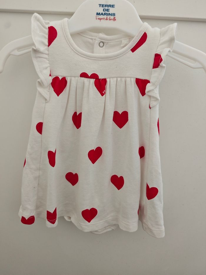 Robe coeurs body intégré petit bateau