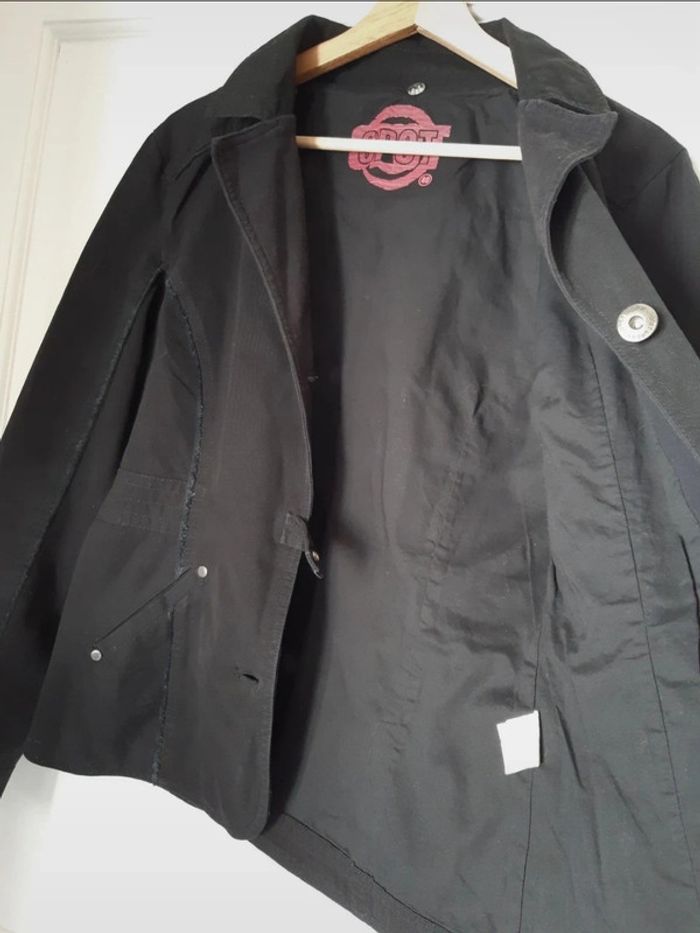 Veste en jean noire T40 - photo numéro 4