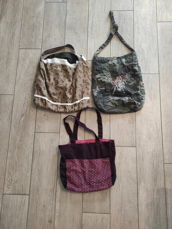 Lot de 3 sacs cabas en tissus