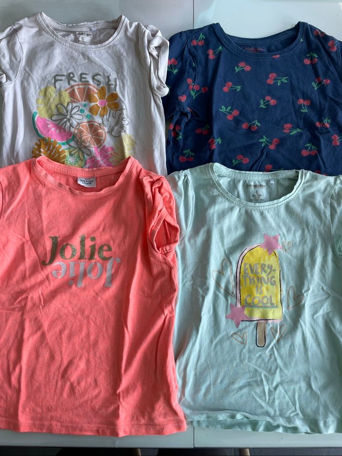 Lot 9 tshirts fille 6 ans - photo numéro 2