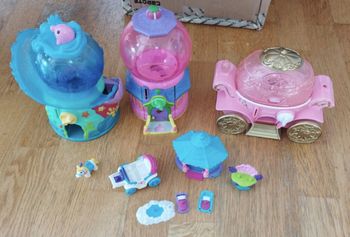 Lot Bandai Squinkies Disney Princess Celebration Coach Gumball Aqua set