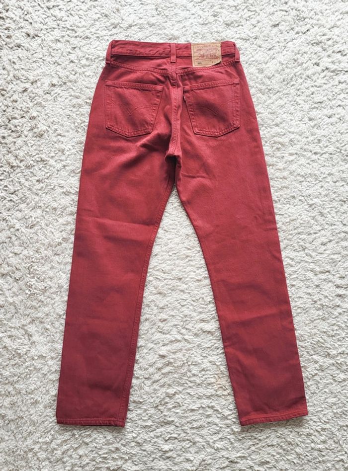Jean Levi's 501 femme vintage 90's Made in USA bordeaux rare Taille 34 - photo numéro 4